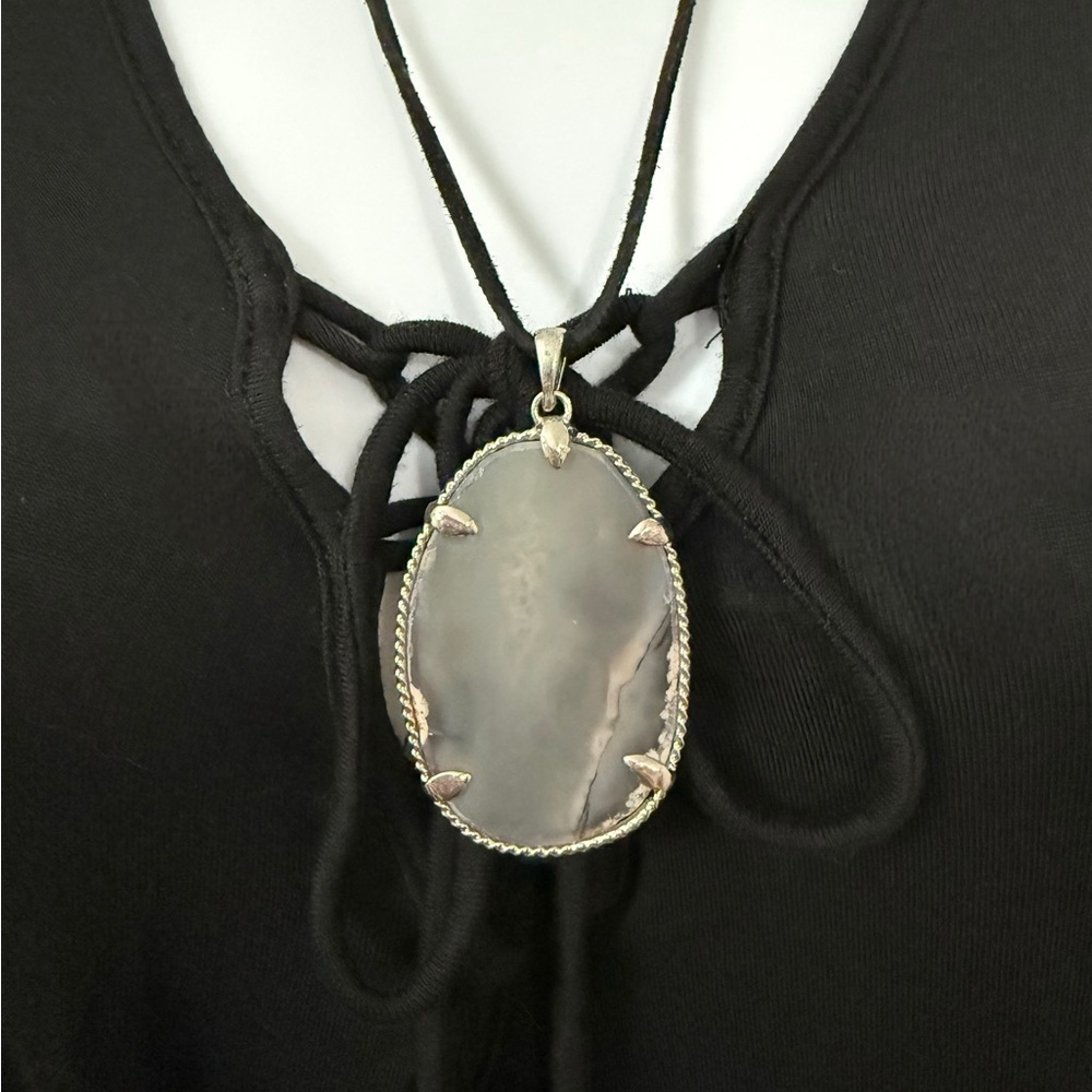Elegant Silver Gemstone Pendant Necklace